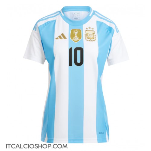 Argentina Lionel Messi #10 Prima Maglia Femmina Copa America 2024 Manica Corta